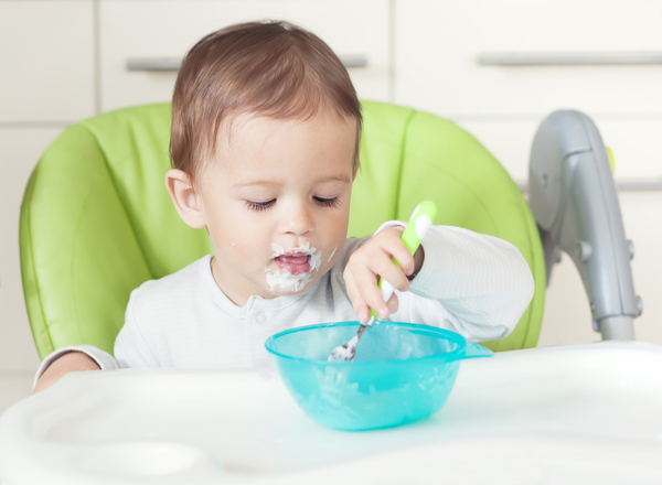 Weaning: Gradual introduction of creamy and other solid food to a baby’s diet